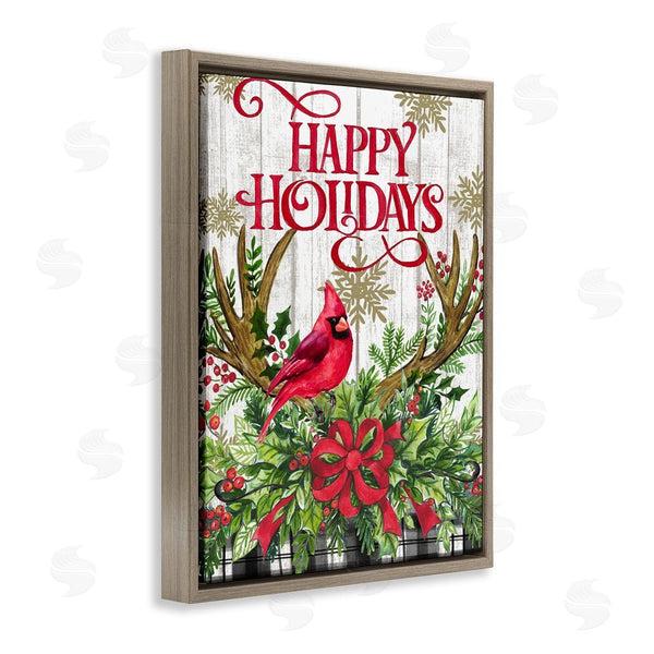 Stupell Industries Elena Vladykina | Happy Holidays Cardinal Wall Art