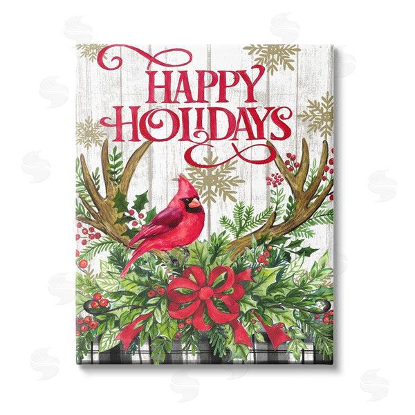 stupell industries Elena Vladykina | Happy Holidays Cardinal Wall Art