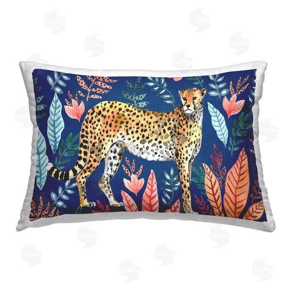 stupell industries Elena Vladykina | Jungle Plants & Cheetah Printed Throw Pillow