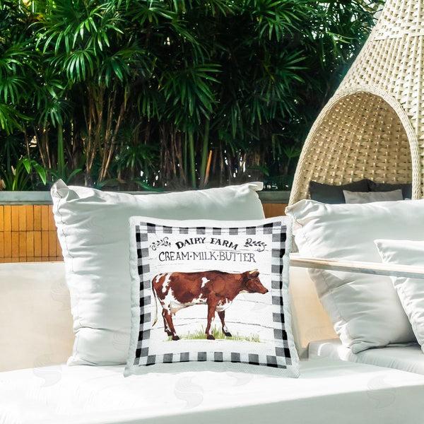 Stupell Industries Elena Vladykina | Rustic Spring Cow Printed Throw Pillow