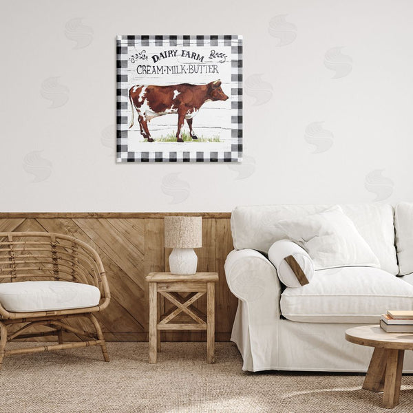 Stupell Industries Elena Vladykina | Rustic Spring Cow Wall Art