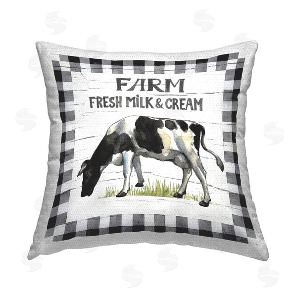 Stupell Industries Elena Vladykina | Spring Cow With Border Printed Throw Pillow