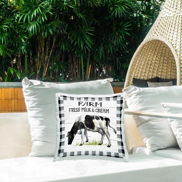 Stupell Industries Elena Vladykina | Spring Cow With Border Printed Throw Pillow
