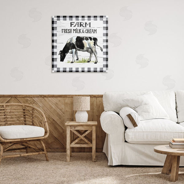 Stupell Industries Elena Vladykina | Spring Cow With Border Wall Art