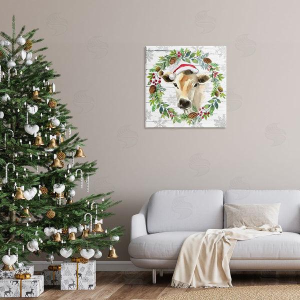 Stupell Industries Elena Vladykina | Winter Farmhouse Cow Wreath Wall Art