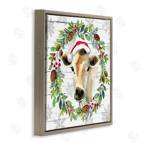 Stupell Industries Elena Vladykina | Winter Farmhouse Cow Wreath Wall Art