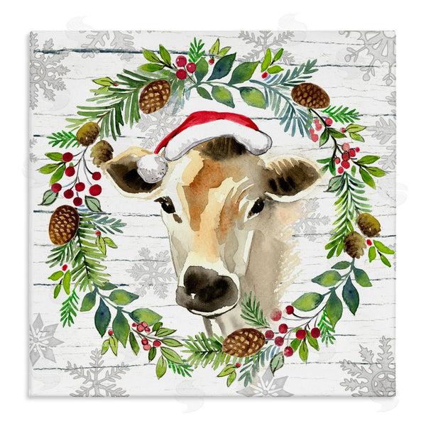 stupell industries Elena Vladykina | Winter Farmhouse Cow Wreath Wall Art