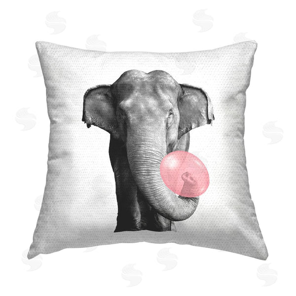 Stupell Industries Elephant Stock | Elephant Trunk Blowing Bubble Printed Throw Pillow