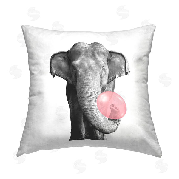 stupell industries Elephant Stock | Elephant Trunk Blowing Bubble Printed Throw Pillow