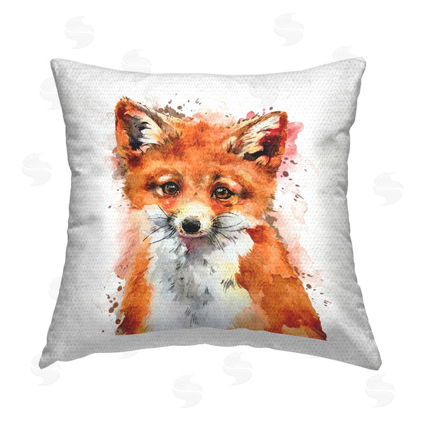 Stupell Industries Elephant Stock | Fox Orange Watercolor Splash Printed Throw Pillow