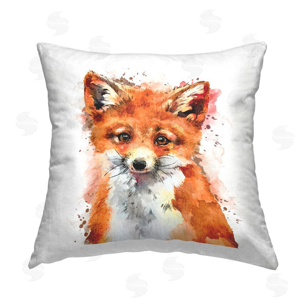 stupell industries Elephant Stock | Fox Orange Watercolor Splash Printed Throw Pillow