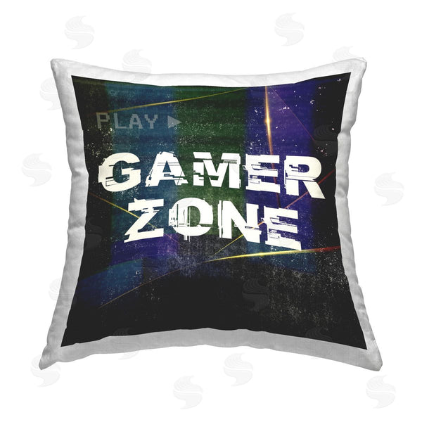 stupell industries Elephant Stock | Gamer Zone Cyber Phrase Printed Throw Pillow