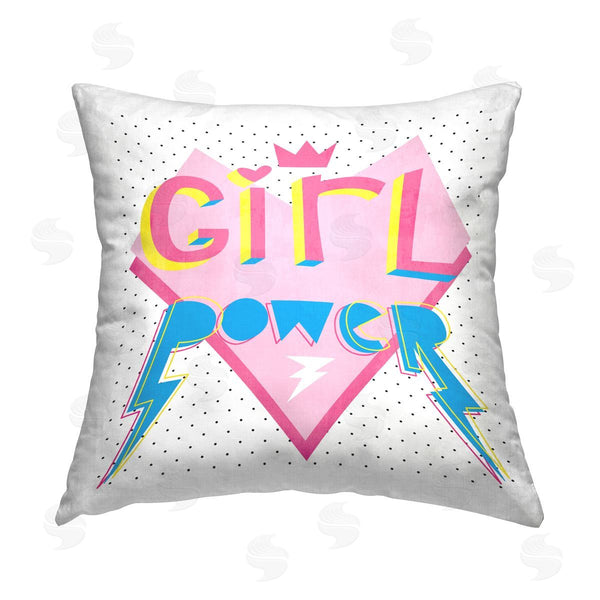 stupell industries Elephant Stock | Girl Power Retro Heart Printed Throw Pillow