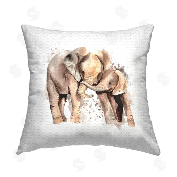 Stupell Industries Elephant Stock | Happy Elephants Modern Splash Printed Throw Pillow
