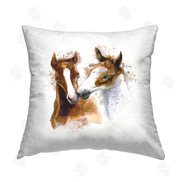Stupell Industries Elephant Stock | Horse Foals Modern Splash Printed Throw Pillow