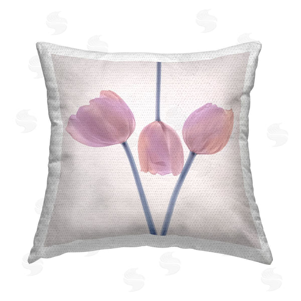 Stupell Industries Elephant Stock | Modern Pink Tulip Blooms Printed Throw Pillow