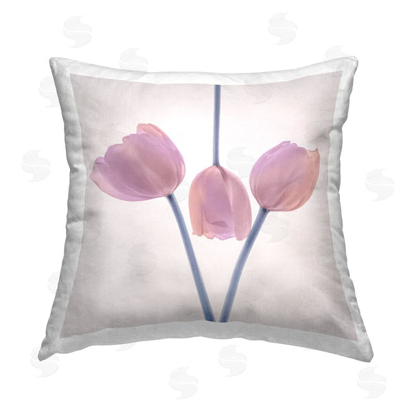 stupell industries Elephant Stock | Modern Pink Tulip Blooms Printed Throw Pillow