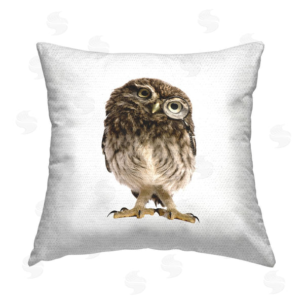 Stupell Industries Elephant Stock | Owl Tilting Head Portrait Printed Throw Pillow