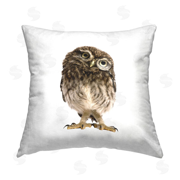 stupell industries Elephant Stock | Owl Tilting Head Portrait Printed Throw Pillow