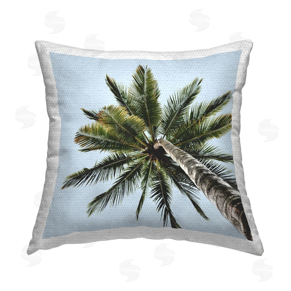 Stupell Industries Elephant Stock | Palm Tree Leaves View Printed Throw Pillow