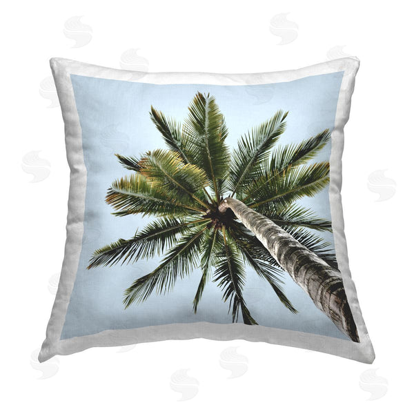 stupell industries Elephant Stock | Palm Tree Leaves View Printed Throw Pillow