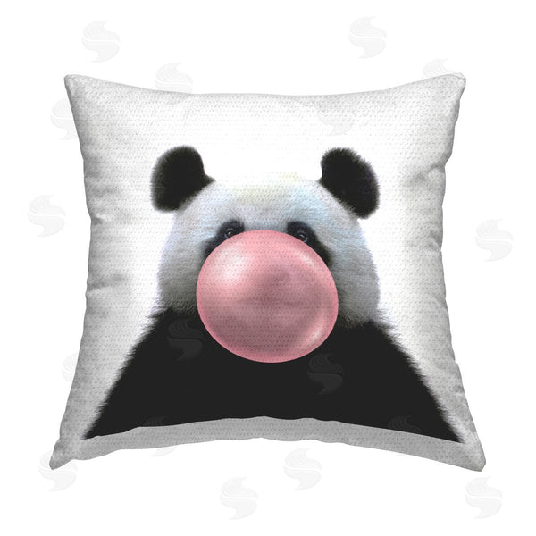 Stupell Industries Elephant Stock | Panda Bear Pink Bubblegum Printed Throw Pillow