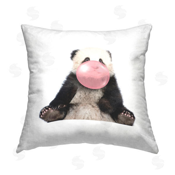 stupell industries Elephant Stock | Panda & Bubblegum Animal Printed Throw Pillow