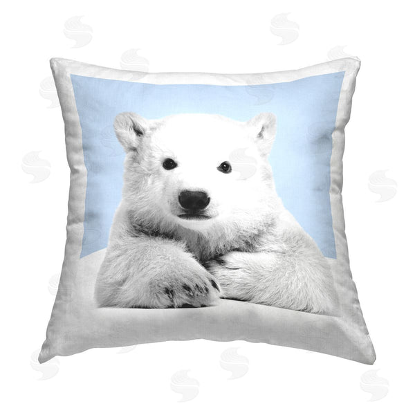 stupell industries Elephant Stock | Pastel Blue Polar Bear Printed Throw Pillow