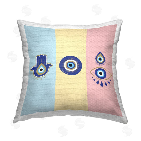 Stupell Industries Elephant Stock | Pastel Evil Eye Symbols Printed Throw Pillow