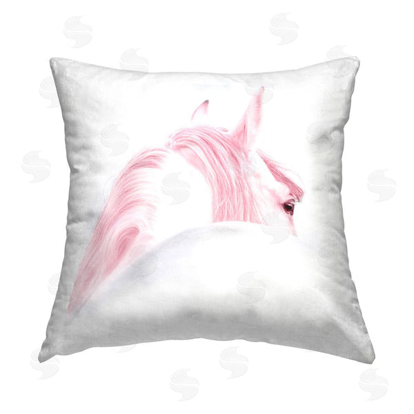 stupell industries Elephant Stock | Pastel Pink Horse Portrait Printed Throw Pillow