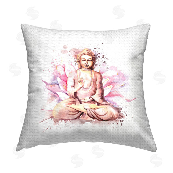 Stupell Industries Elephant Stock | Pink Lotus Buddha Portrait Printed Throw Pillow