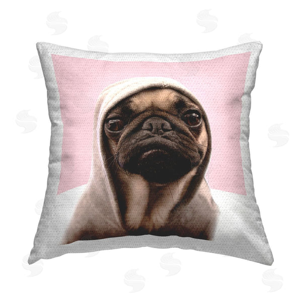 Stupell Industries Elephant Stock | Pug Puppy Wearing Hoodie Printed Throw Pillow