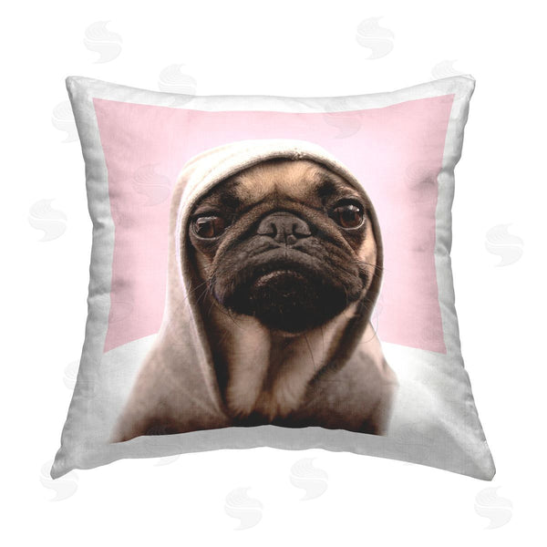 stupell industries Elephant Stock | Pug Puppy Wearing Hoodie Printed Throw Pillow