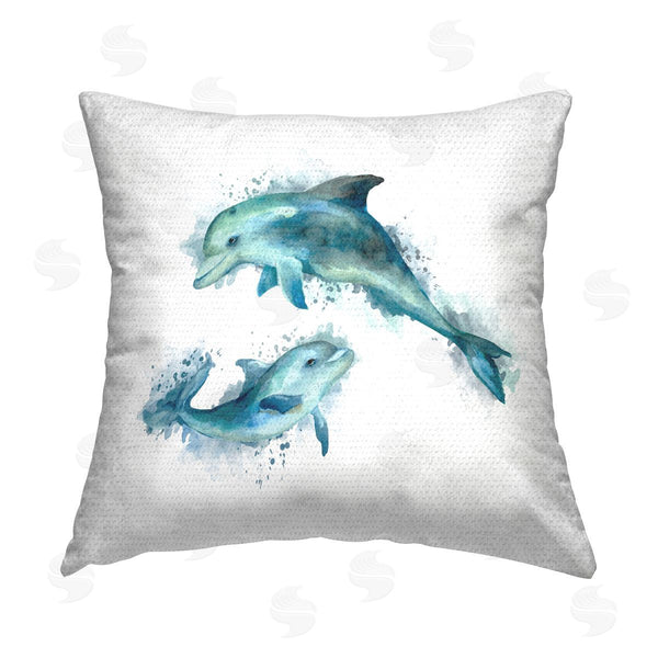 Stupell Industries Elephant Stock | Swimming Dolphins Marine Animals Printed Throw Pillow