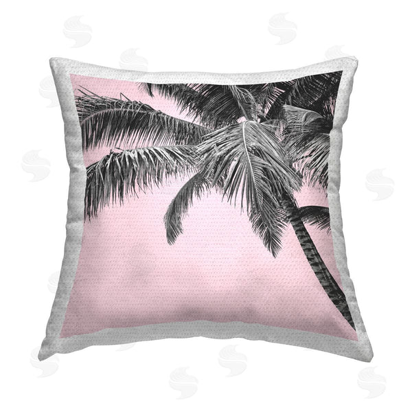 Stupell Industries Elephant Stock | Tropical Pink Palm Tree Printed Throw Pillow