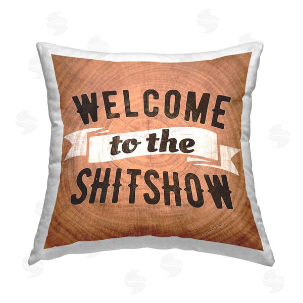 stupell industries Elephant Stock | Welcome to Sh*tshow Phrase Printed Throw Pillow