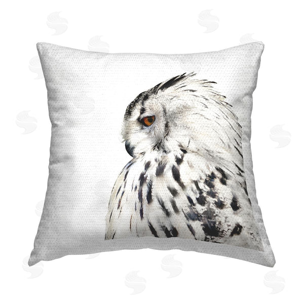 Stupell Industries Elephant Stock | White Snowy Owl Portrait Printed Throw Pillow