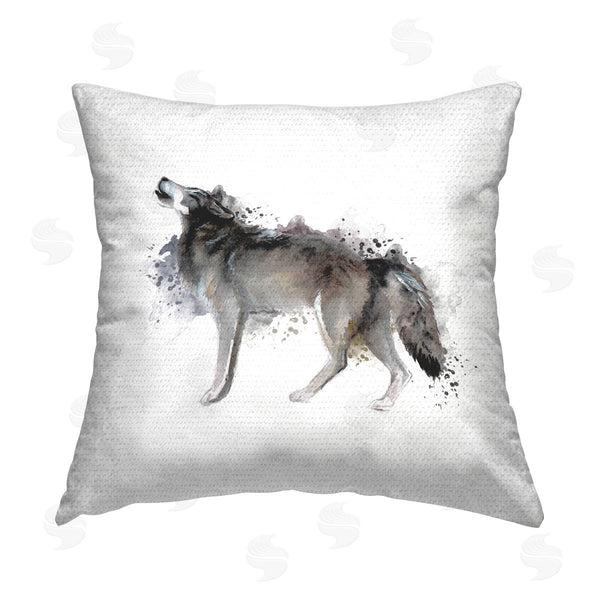 Stupell Industries Elephant Stock | Wolf Modern Watercolor Splash Printed Throw Pillow