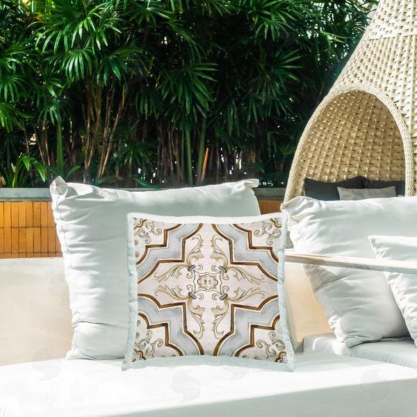 Stupell Industries Eli Jones | Classic Symmetrical Tile Printed Throw Pillow
