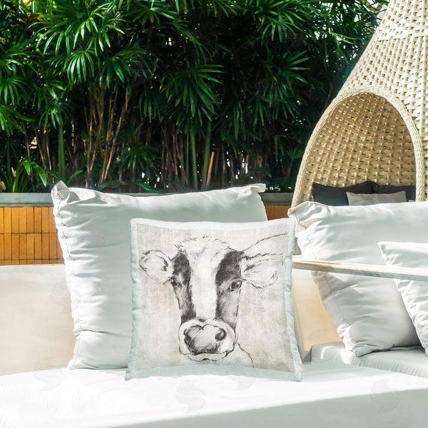 Stupell Industries Eli Jones | Cow Sketch Impression Printed Throw Pillow
