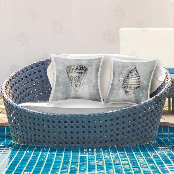 Stupell Industries Eli Jones | Cowrie Shells On Grey Printed Throw Pillow Set