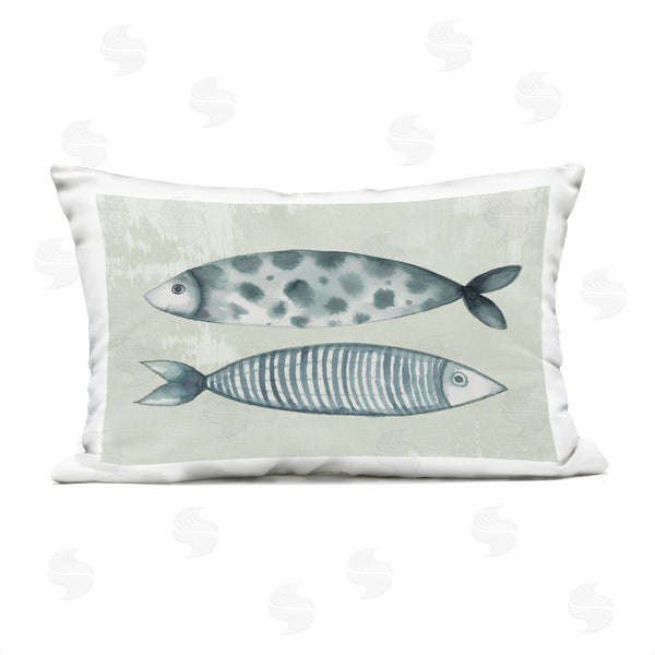 Stupell Industries Eli Jones | Dotted & Striped Fish Printed Throw Pillow