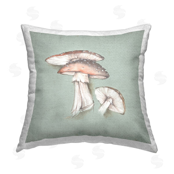 Stupell Industries Eli Jones | Mushroom Bunch Drawing Printed Throw Pillow