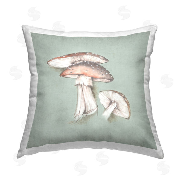 stupell industries Eli Jones | Mushroom Bunch Drawing Printed Throw Pillow