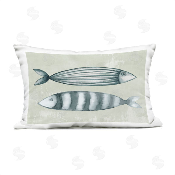 Stupell Industries Eli Jones | Stick Fish In Neutrals Printed Throw Pillow