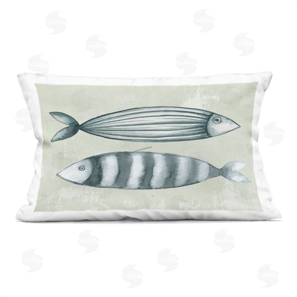 stupell industries Eli Jones | Stick Fish in Neutrals Printed Throw Pillow