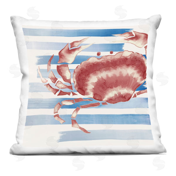 stupell industries Eli Jones | Striped Claw Crab Printed Throw Pillow