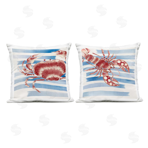 Stupell Industries Eli Jones | Striped Claws Sea Creatures Printed Throw Pillow Set