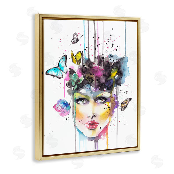 Stupell Industries Elisaveta Stoilova | Abstract Female Butterfly Portrait Wall Art