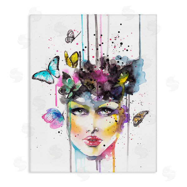 stupell industries Elisaveta Stoilova | Abstract Female Butterfly Portrait Wall Art